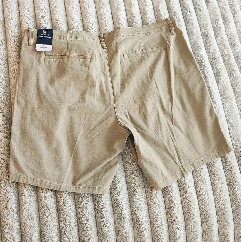 🩳George Men’s Tan Shorts, Size 44, 9" Inseam, NWT Casual comfort / classic look - Picture 7 of 13